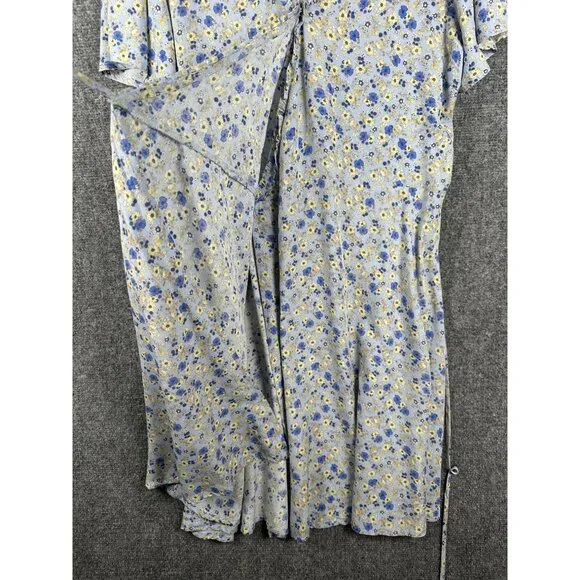 Natural Life Mini Wrap Dress Large Peasant Ditsy Floral Boho Summer Cottage - Picture 8 of 10